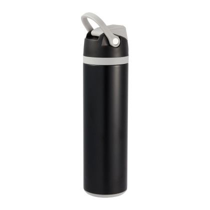 Custom Reef 24 oz Vacuum Recycled Stainless-Steel Bottle - Black Side View 
