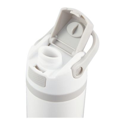 Custom Reef 24 oz Vacuum Recycled Stainless-Steel Bottle - White Open Cap View 