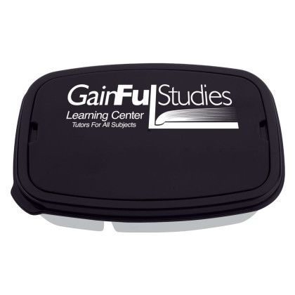 Custom 2 Section Lunch Container - Black