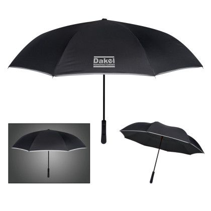 Two Tone Safety Umbrella-44" Arc - Black with Black