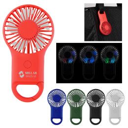 Custom Rechargeable Handheld Fan With Carabiner - All Colors Custom Rechargeable Handheld Fan With Carabiner - All Colors