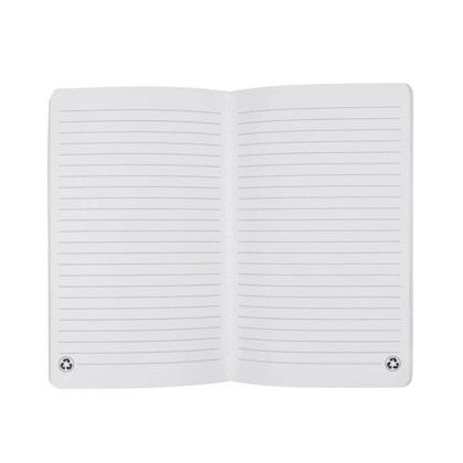 Custom EcoFruit Stitch-Bound Journal with Recycled Paper - Black Open View Custom EcoFruit Stitch-Bound Journal with Recycled Paper - Black Open View