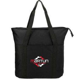 Custom Heavy Duty Zippered Convention Tote - Embroidered - Black