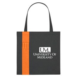 Custom Non-Woven Colony Tote Bag - Black With Orange 
