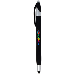 Custom Javalina Metallic Comfort Stylus Pen - Full Color - Black 