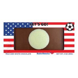 Custom World Cup Soccer Two Tone Chocolate Bar - USA Custom World Cup Soccer Two Tone Chocolate Bar - USA