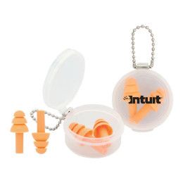 Custom Silicone Earplug Keychain - Orange
