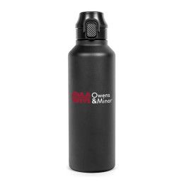 CUstom SummitSeal 25 oz. Push-Pop Bottle - Black Front view