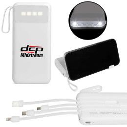 Custom StandCharge 4-in-1 Power Bank - White 