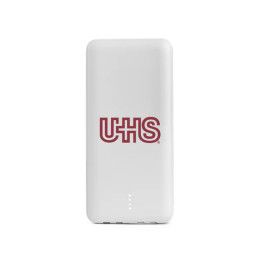 Custom CoreCharge Multi-Charging Power Bank with LED Flashlight - White Front