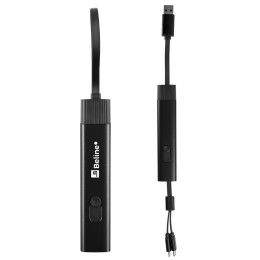 Custom Recycled Aluminum Retractable Travel Charging Cable - Black