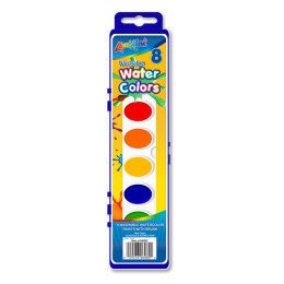 Custom Set of 8-Color Washable Watercolor Paints with Brush Case - Blank