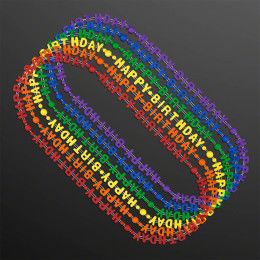 Custom Happy Birthday Party Beads Necklaces (NON-Light Up) - Blank