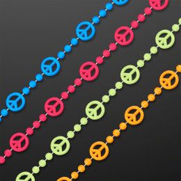 Custom Peace Sign Bead Necklaces (NON-Light Up) - Blank