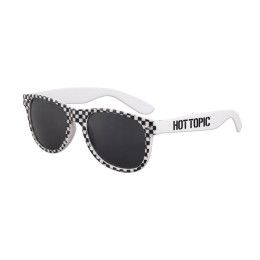 Custom Iconic Checkered Sunglasses - White With Black 
