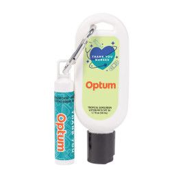 Custom Sunscreen and Lip Balm Combo on Carabiner Nurse Appreciation