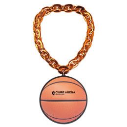 Custom Basketball EVA Medallion with Jumbo Chain - Orange Custom Basketball EVA Medallion with Jumbo Chain - Orange