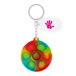 Custom Push Pop Bubble Round Fidget Sensory Keychain