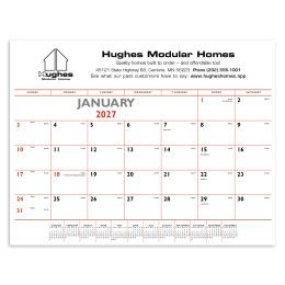 Custom Triumph® Desk Pad Calendar - Red & Black