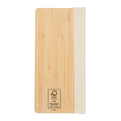 Custom Wellable FSC 100% Bamboo Sticky Note Pad - Natural Back View 