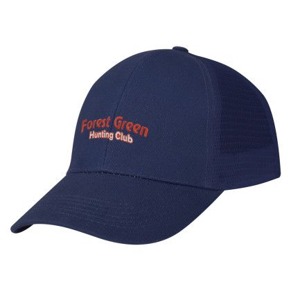 Custom Mesh Back Price Buster Cap - Embroidered - Navy 