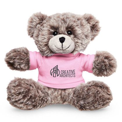 Custom 7" Soft Plush Bear With T-Shirt - Pink Custom 7" Soft Plush Bear With T-Shirt - Pink