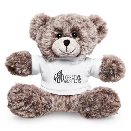 Custom 7" Soft Plush Bear With T-Shirt - White Custom 7" Soft Plush Bear With T-Shirt - White
