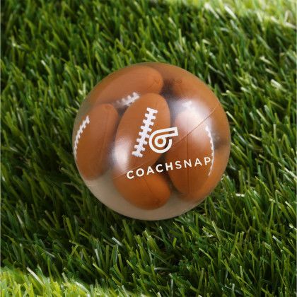 Custom Football Mania Stress Ball - Brown/White