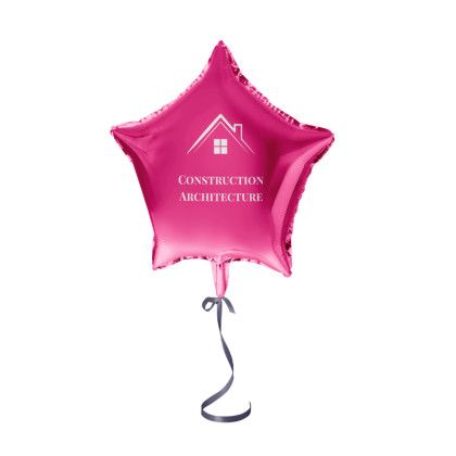 Custom 18" Star-shaped Mylar Balloon 1 COLOR 1 SIDE - Hot pink