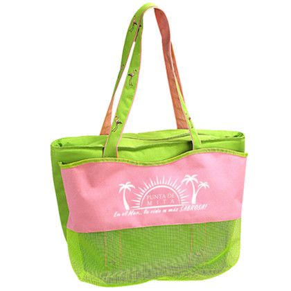 Custom Laguna Insulated Tote - Pink/Green