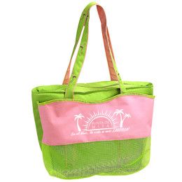 Custom Laguna Insulated Tote - Pink/Green Custom Laguna Insulated Tote - Pink/Green