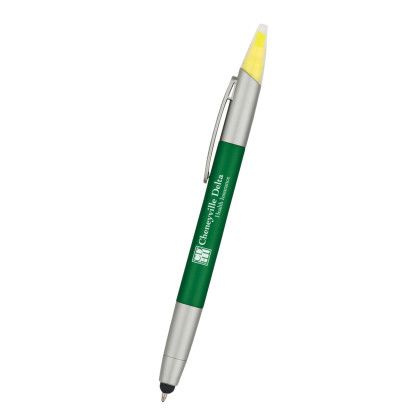 Custom 3-in-1 Pen-Highlighter-Stylus - Green