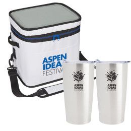 Custom Himalayan Outdoor Tumbler& Kooler Kit - White with Blue