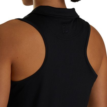 Custom FootJoy Women's Racerback Performance Golf Tank Polo - Black Back View 