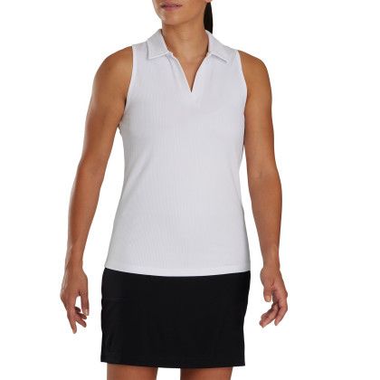Custom FootJoy Women's Racerback Performance Golf Tank Polo - White 