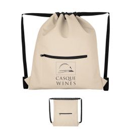 Custom Hudson RPET Drawstring Bag - Beige 