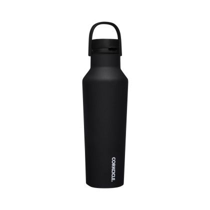 Custom CORKCICLE Sport Canteen - 20 oz - Matte Black Side View 