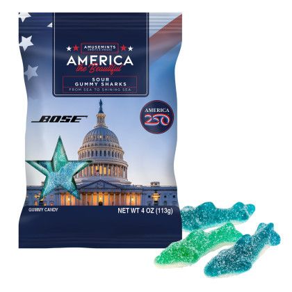 Custom America 250 - 4 oz. Digibag - Sour Sharks - Blue