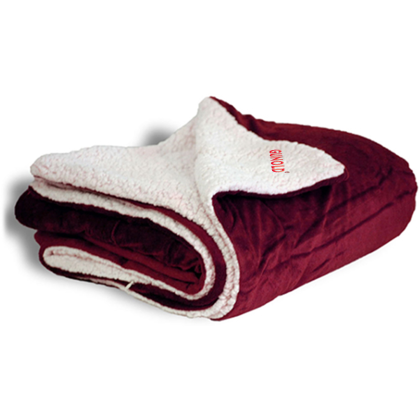 Custom Micro Soft Touch Sherpa Blanket - Burgundy 