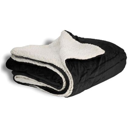 Custom Micro Soft Touch Sherpa Blanket - Grey 