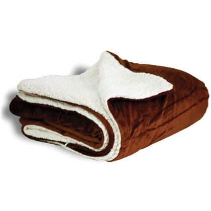Custom Micro Soft Touch Sherpa Blanket - Chocolate 
