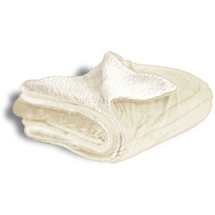Custom Micro Soft Touch Sherpa Blanket - Cream
