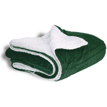 Custom Micro Soft Touch Sherpa Blanket - Forest Green 