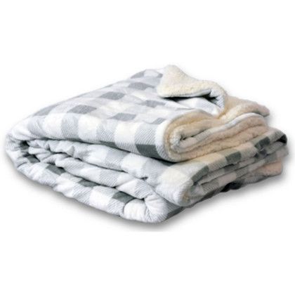 Custom Micro Soft Touch Sherpa Blanket - Grey Buffalo 