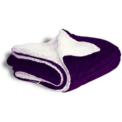 Custom Micro Soft Touch Sherpa Blanket - Plum 