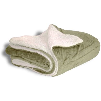 Custom Micro Soft Touch Sherpa Blanket - Sage 