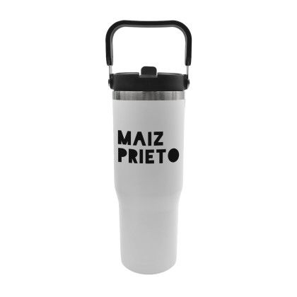 Custom 30 oz Tumbler w/ Straw - White Custom 30 oz Tumbler w/ Straw - White
