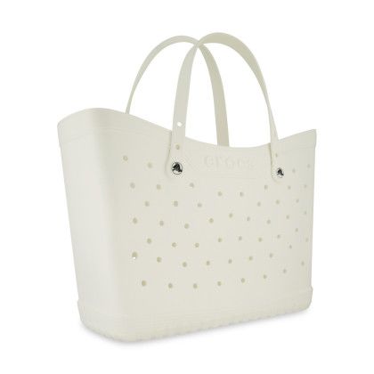 Custom Crocs Classic Large Tote - White/Black Side View Custom Crocs Classic Large Tote - White/Black Side View