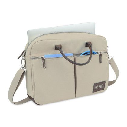 Custom Heritage Supply Co. Legacy Laptop Portfolio - Trench Coat Side View 