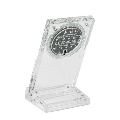 Custom Clearcharge Pro Acrylic Charging Stand - Clear back view Custom Clearcharge Pro Acrylic Charging Stand - Clear back view
